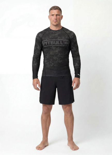 Rashguard longsleeve PIT BULL "HEX CAMO HILLTOP" - czarny