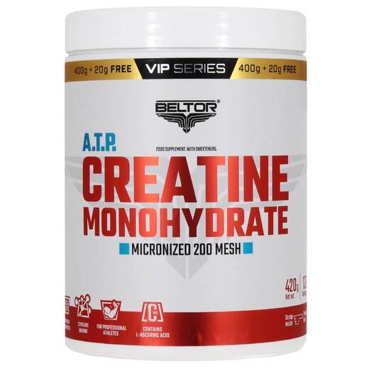Kreatyna monohydrat Beltor Creatine Monohydrate ATP 420 g. VIP SERIES ! (400g + GRATIS 20g) - wiśnia