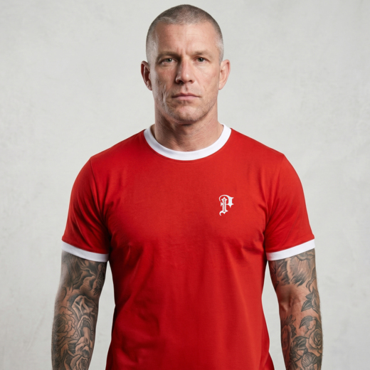 Pretorian Ringer "P" 3D T-Shirt - Red