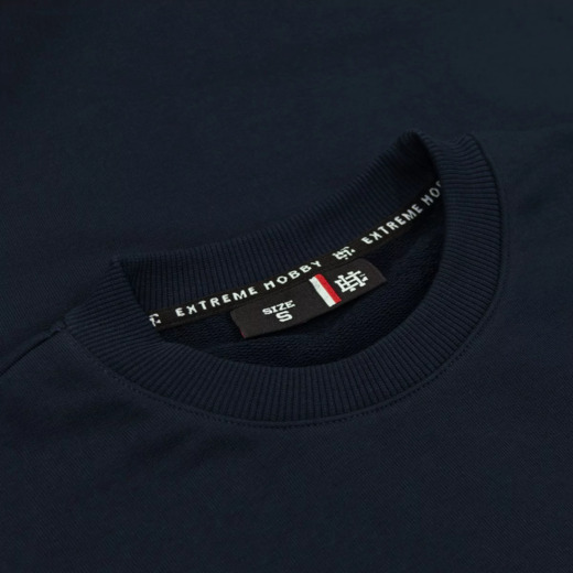 Bluza męska bez kaptura oversize Extreme Hobby "TITLE" - granatowy