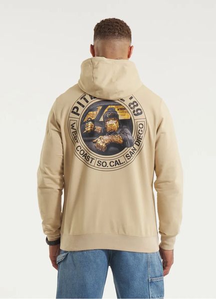 Bluza męska z kapturem PIT BULL DRIVING - piaskowa