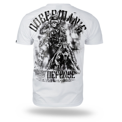 Koszulka T-shirt Dobermans Aggressive "DOBERMAN'S DEFENSE TS422" - biała