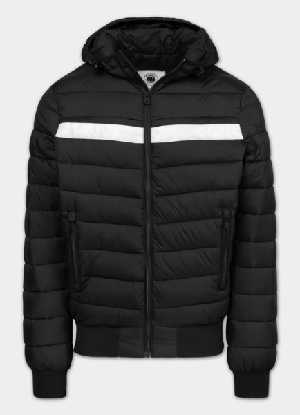 Kurtka zimowa pikowana z kapturem PIT BULL "RUBIO" - czarny