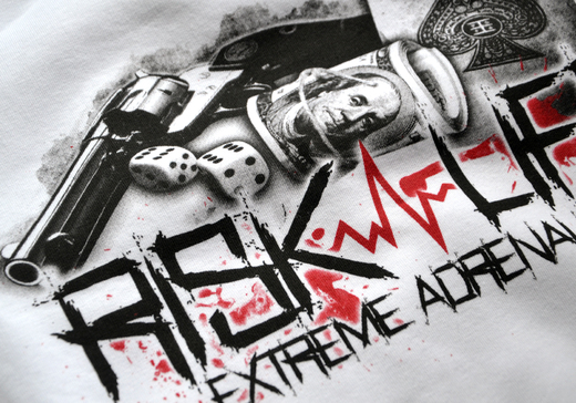 Bluza z kapturem Extreme Adrenaline "Jest ryzyko jest zabawa!" - biała