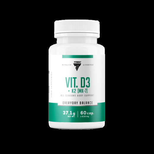TREC VIT. D3 + K2 - vitamin D3 and K2 in capsules 60 caps
