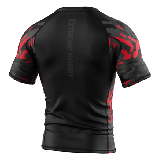 Short sleeve rashguard Extreme Hobby | BLACK PANTHER - czarny/czerwony