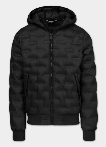 Kurtka zimowa PIT BULL pikowana z kapturem "FISK" - czarny