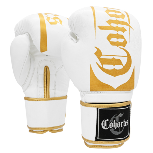 Cohortes "Cornibus Cohort" leather boxing gloves - white/gold