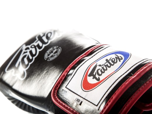 Boxing gloves FAIRTEX BGV5 (black / white / red) &quot;Super Sparring&quot;