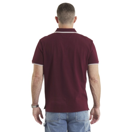 Koszulka Polo Pit Bull Pique Stripes Regular - bordowy