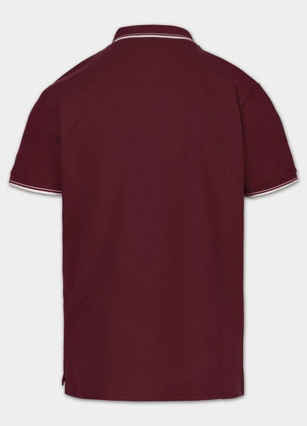 Koszulka Polo Pit Bull Pique Stripes Regular - bordowy