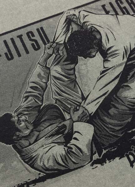 PIT BULL Washed JIU-JITSU FIGHT DVSN T-shirt - green