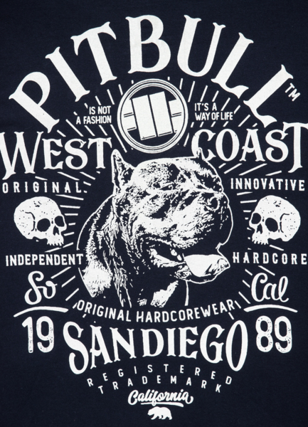 Bluza rozpinana z kapturem PIT BULL Tricot "San Diego 89" - granatowa