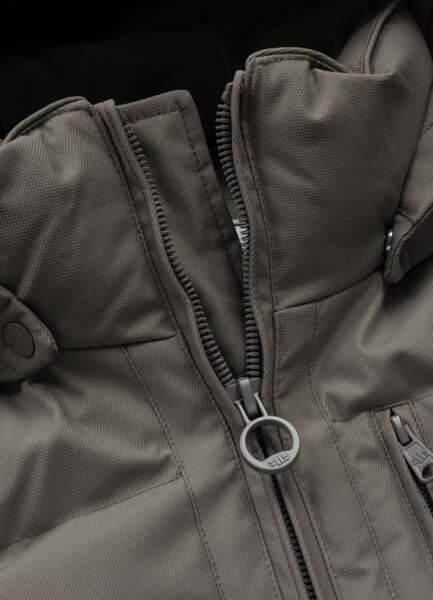 Kurtka zimowa pikowana z kapturem PIT BULL "PATTON" - taupe