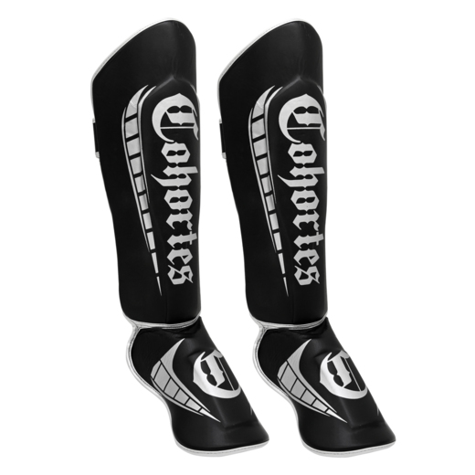 Ochraniacze na goleń i stopę skórzane Cohortes "Aculeo Armis" black/silver