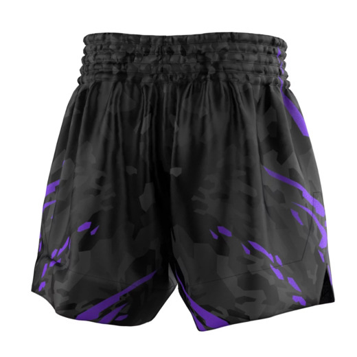 Extreme Hobby Muay Thai Shorts | BLACK PANTHER - Black/Purple