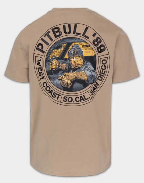 Koszulka męska PIT BULL "DRIVING" - beż