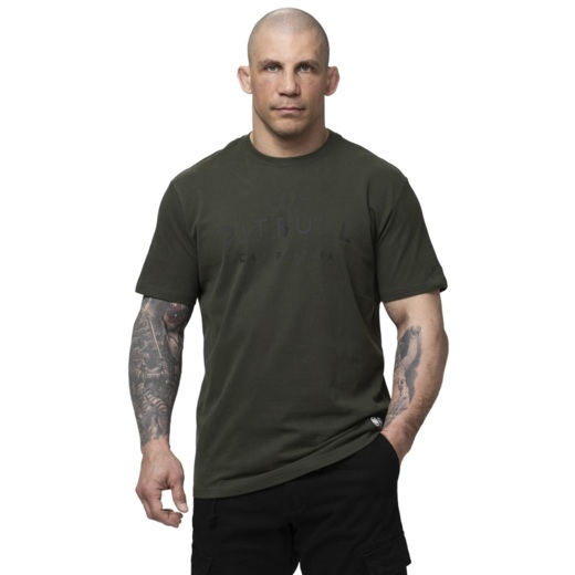 Pit Bull Garment Washed "USA CAL" Men's T-Shirt - Dark Green