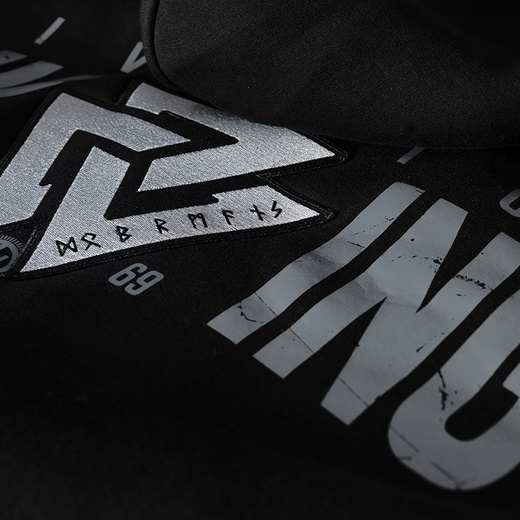 Dobermans Aggressive &quot;VALKNUT KZ251&quot; Sheepskin Zip Hoodie - Black