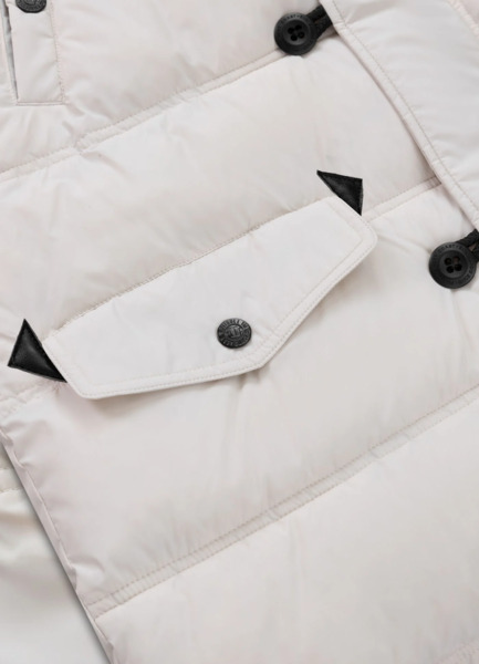 Kurtka zimowa pikowana parka z kapturem PIT BULL "KINGSTON II" - off white