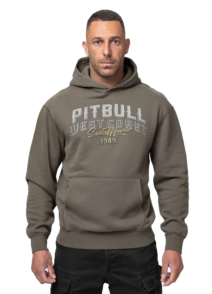 Men's hoodie PIT BULL WASHED "SANTA MUERTE" - olive