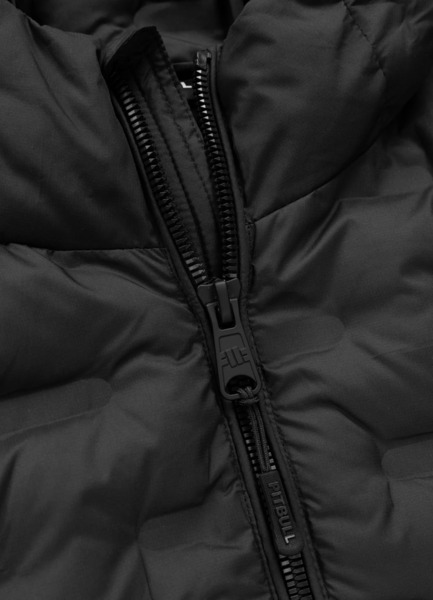 Kurtka zimowa PIT BULL pikowana z kapturem "FISK" - czarny