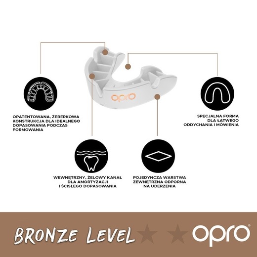 Ochraniacz na zęby Opro Bronze - czerwony