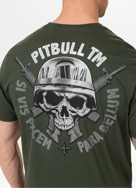 Koszulka męska PIT BULL "PARA BELLUM" - ciemny zielony