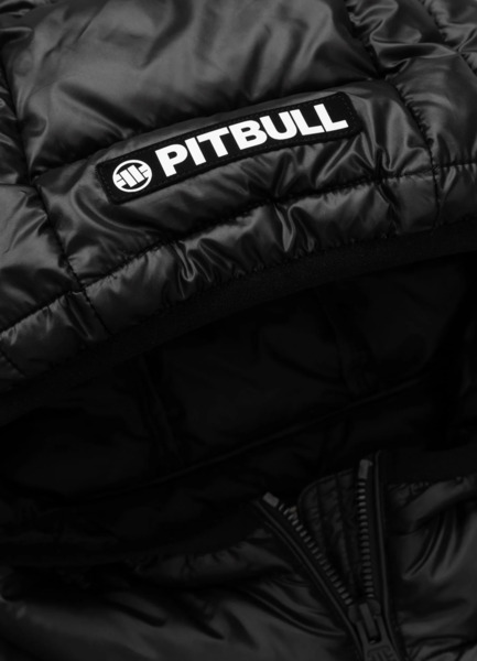 Kurtka zimowa PIT BULL pikowana z kapturem "SHATTO" - czarny/biały