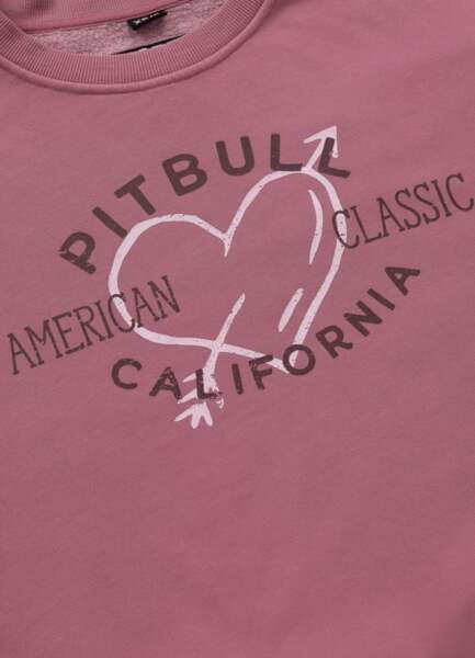 Women&#39;s classic sweatshirt WASHED PIT BULL &quot;MANZANITA HEART&quot; - pink