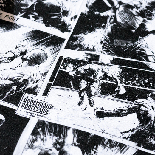 Bluza z kapturem rozpinana Dobermans Aggressive "COMICS BOXING BZ359E" - szara