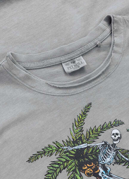 PIT BULL Denim Washed &quot;OPEN BEACH&quot; Men&#39;s T-Shirt - Gray