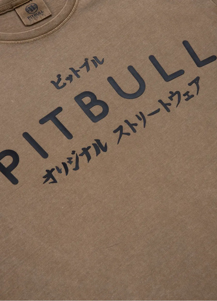 Koszulka męska Pit Bull Denim Washed Bravery - brązowa