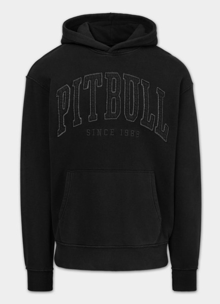 Bluza męska z kapturem washed PIT BULL "ORLANDO" - ciemny grafitowy