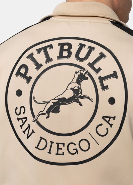 Bluza rozpinana Oldschool PIT BULL "SAN DIEGO CA" - piaskowy