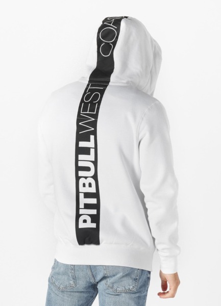 PIT BULL &quot;Hilltop&quot; zip-up sweatshirt with hood - white