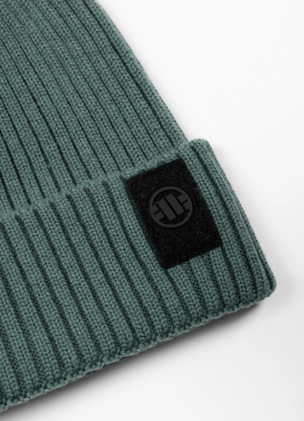 Czapka zimowa PIT BULL "VELCRO LOGO" - washed zielony