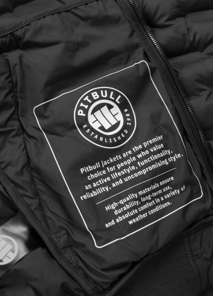 Kurtka zimowa PIT BULL pikowana z kapturem "FISK" - czarny