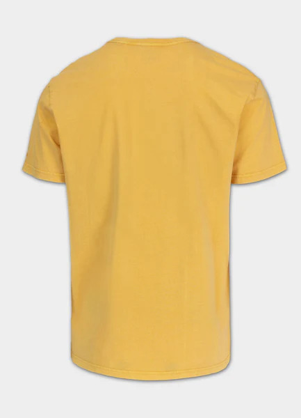 Koszulka męska PIT BULL Denim Washed "OPEN BEACH" - żółty