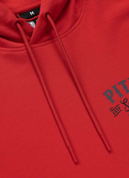 Bluza męska z kapturem PIT BULL "STRENGTH & RESPECT" - czerwony
