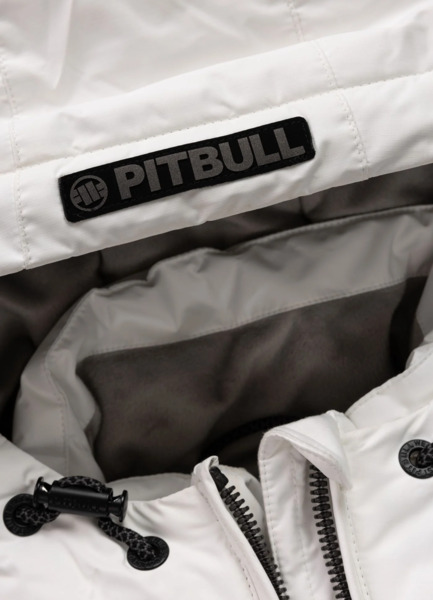 Kurtka zimowa PIT BULL pikowana z kapturem CRESTLINE - off white