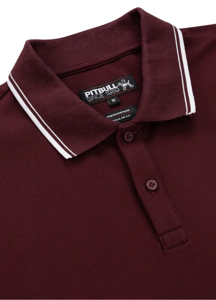 Polo Shirt PIT BULL "Pique" Stripes Regular - burgundy