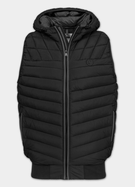PIT BULL &quot;NAYLOR&quot; Quilted Hooded Vest - Black
