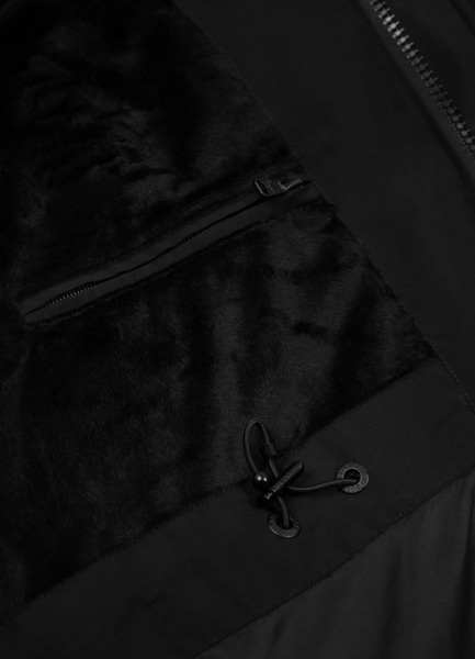 Kurtka zimowa pikowana parka z kapturem PIT BULL "FOREST" - czarny