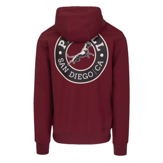 PIT BULL "SAN DIEGO CA" Zip-Up Hoodie - Burgundy