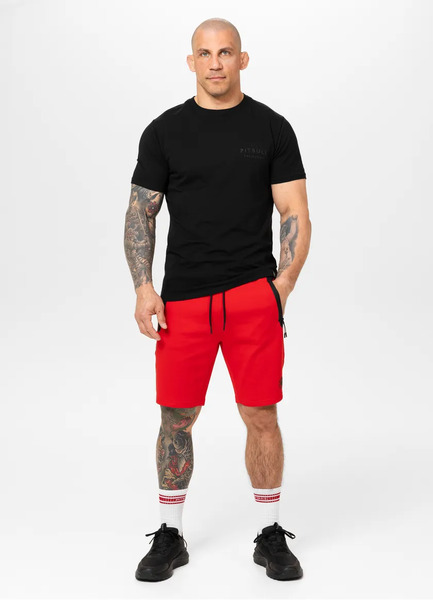  PIT BULL men&#39;s sweat shorts &quot;DOGWOOD&quot; - red fluo