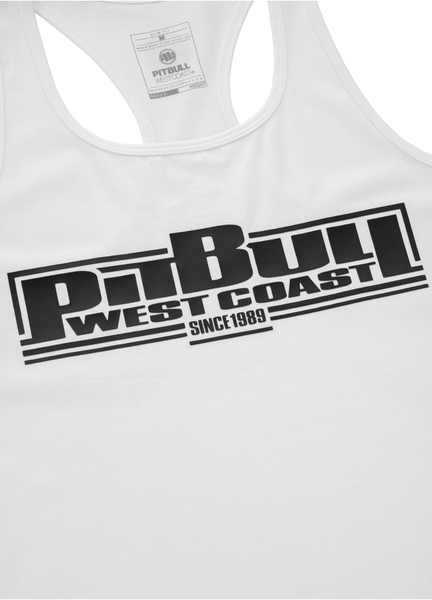 Koszulka Tank Top damska PIT BULL "Classic Boxing" '23 Slim Fit - biała