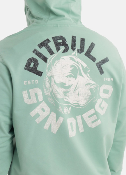 Men&#39;s zip-up hoodie PIT BULL &quot;DOG SD&quot; - mint
