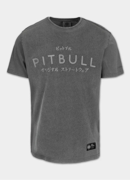 Koszulka męska PIT BULL Denim Washed "MT. FUJI" - szary