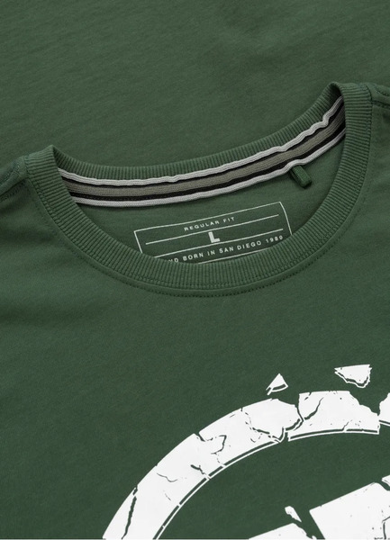  Men&#39;s Garment Washed T-shirt &quot;SCRATCH&quot; - green